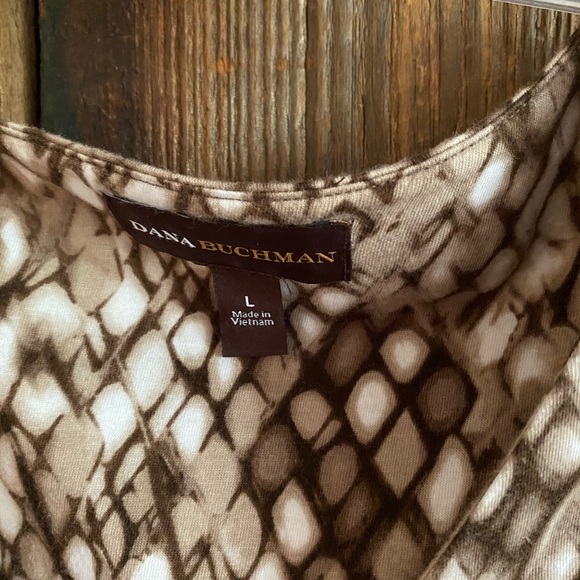 Dana Buchman blouse brown and white Large - Picture 4 of 9